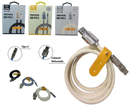 Cable Type C Ultra Reforzado Metalico 41005ii